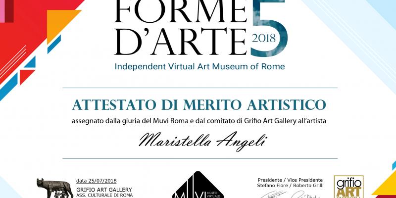“Forme D’Arte”, Attestato di Merito Artistico “Forme D’Arte”, Attestato di Merito Artistico