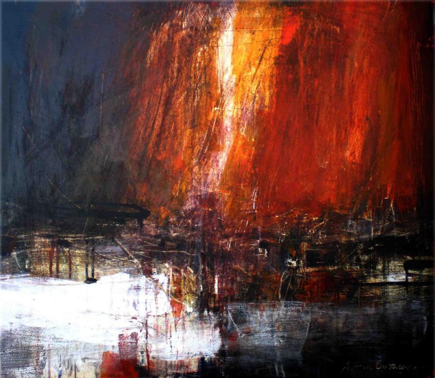 CTRL ALT CANC - (2009) tecnica mista ed inchiostro su tela cm 90x80   - antonio civitarese +