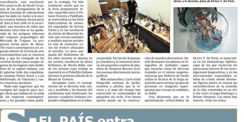 "EL Paìs". domingo 5 de abril de 2009. about my work.