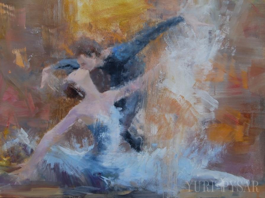 Love Painting, Brown Artwork in Dance Kiss