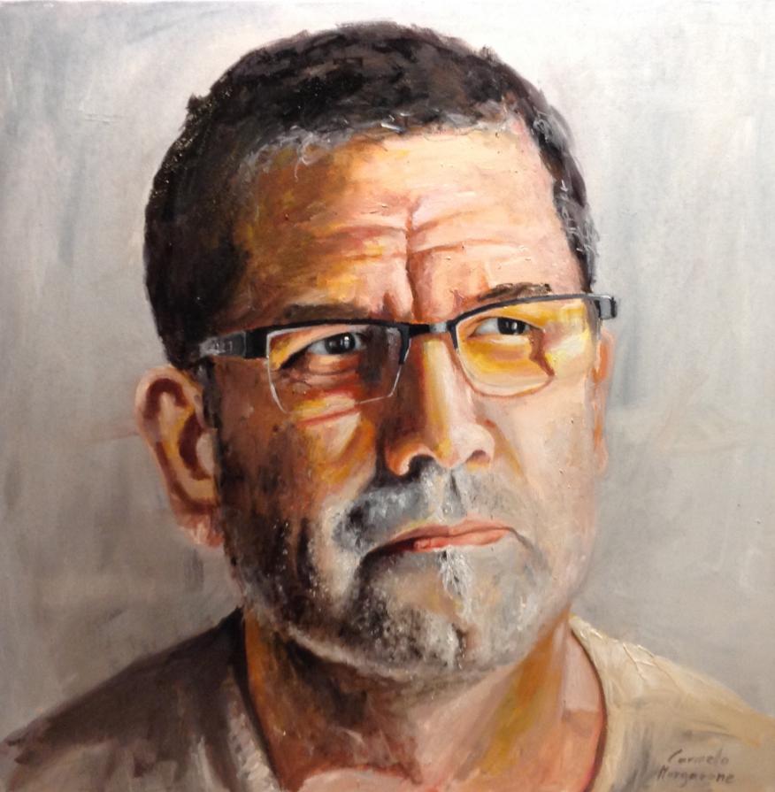 Autoritratto olio su tela 70 x 70 cm