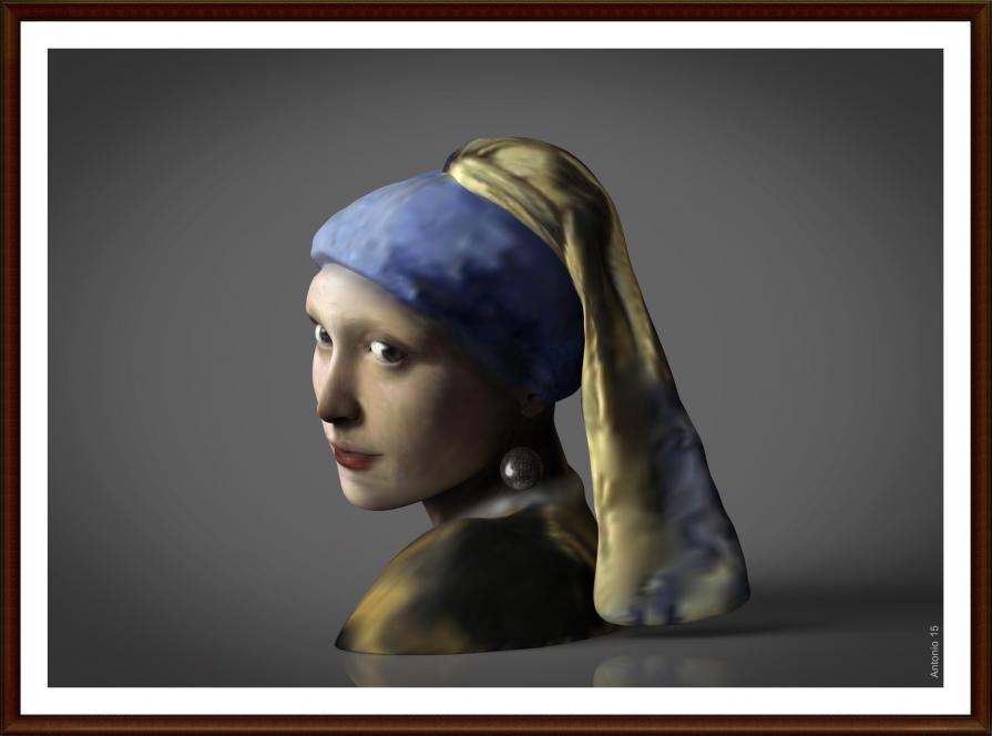 Ragazza con orecchino in 3D