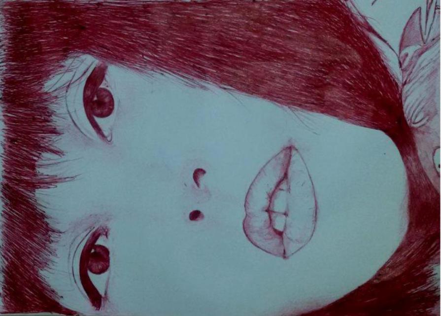 N° 67  biro rossa (da una foto di Gabriele Rigon)