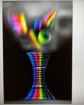 Vaso di colori in ebollizione. 