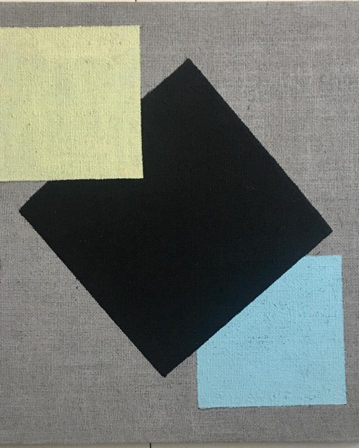 ST ASTRATTO GEOMETRICO ACRILICO SU YUTA GREZZA