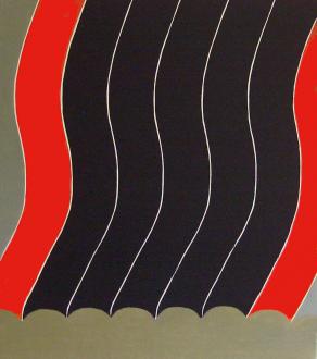 Analogico Vento   olio e inchiostro tipogr. su tela 70x80 2006