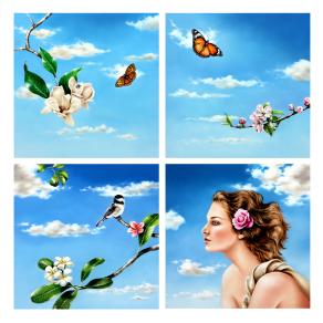  HAIKU 2009- oil on canvas.-cm 40x40 each