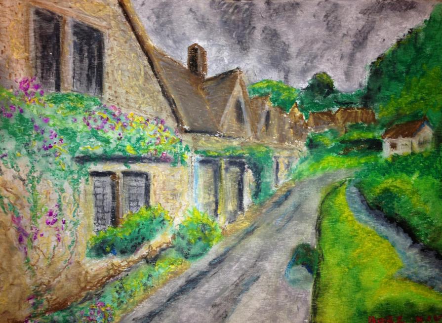 Marco Borzino - Rustico antico - 25 x 35 - Pastelli ad olio su cartone telato - 2014