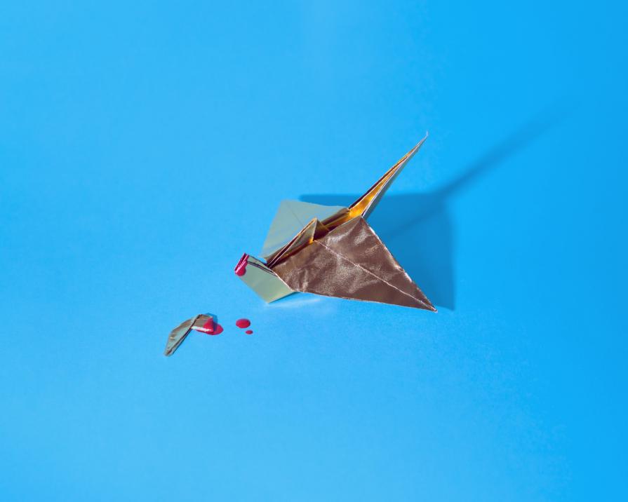 Crane with Red Paint