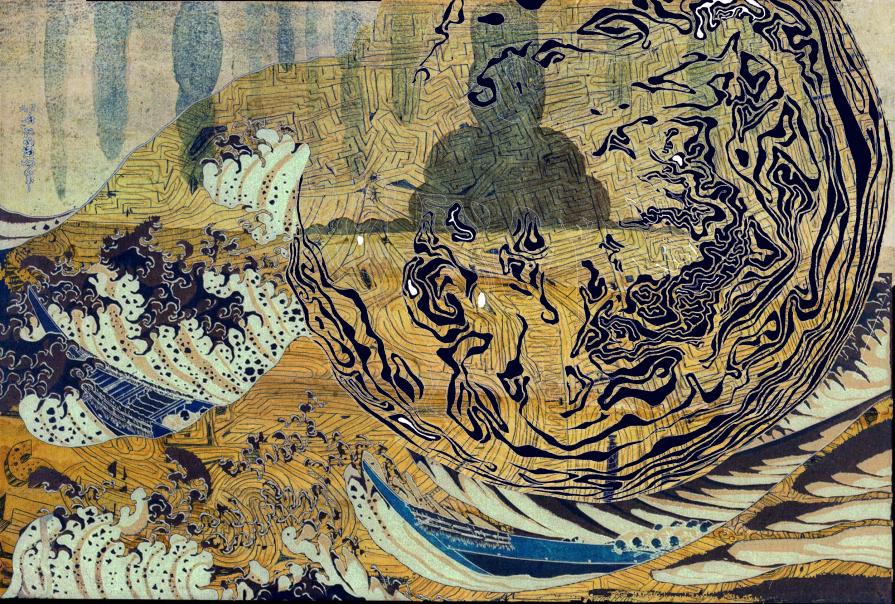 Hokusai Jelly Fish Amber