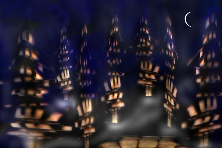 boschetto di conifere