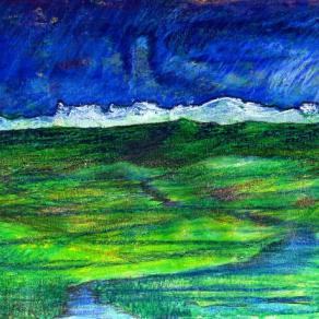 orizzonte con montagne bianche