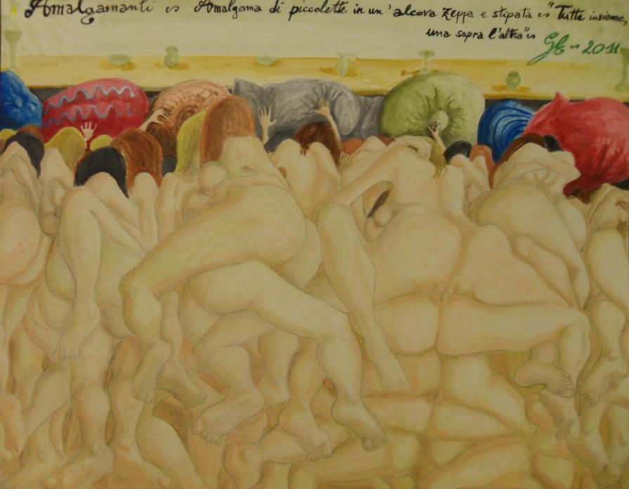 Amalgamanti - Amalgama di piccolette in un'alcova zeppa e stipata - Tutte insieme, una sopra l'altra