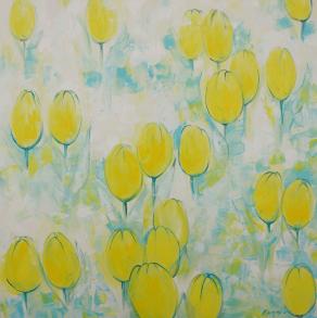 Natalia Khromyk (Ucraina) - Tulipani - olio su tela - 100 x 100
