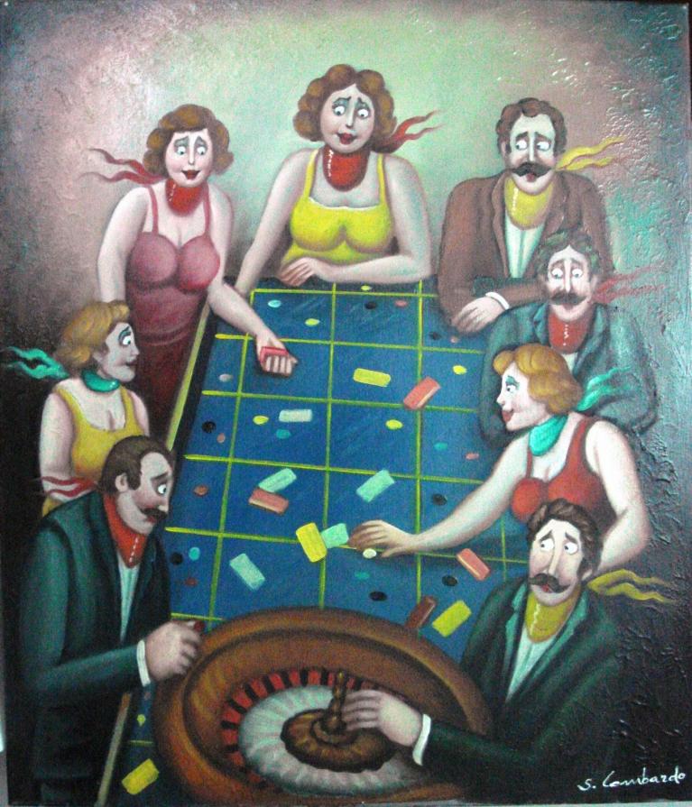 Salvo Lombardo - Roulette - olio su tela - 60 x 70