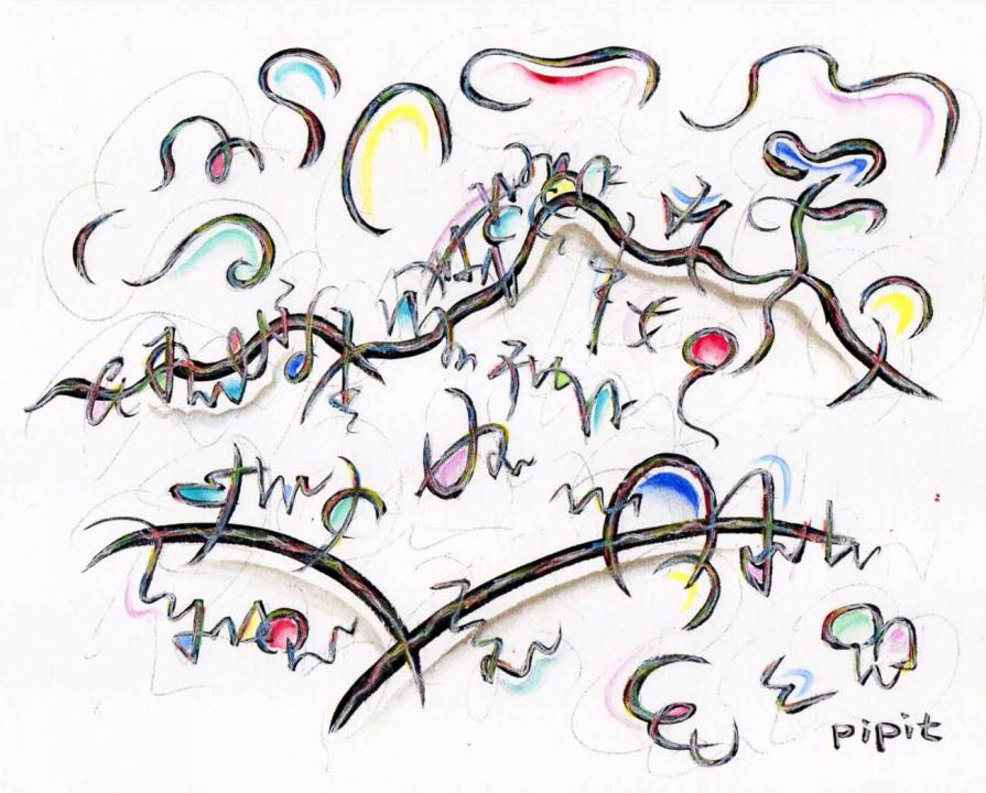 Scenery of  a shy mountain