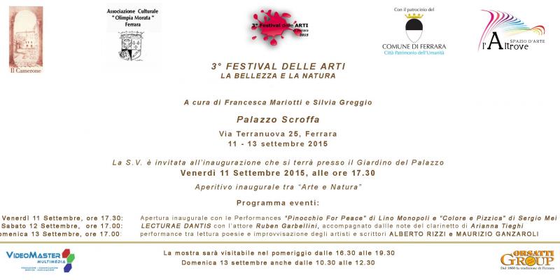 3° FESTIVAL DELLE ARTI - LA BELLEZZA E LA NATURA - Sessione autunnale 3° FESTIVAL DELLE ARTI - LA BELLEZZA E LA NATURA - Sessione autunnale
