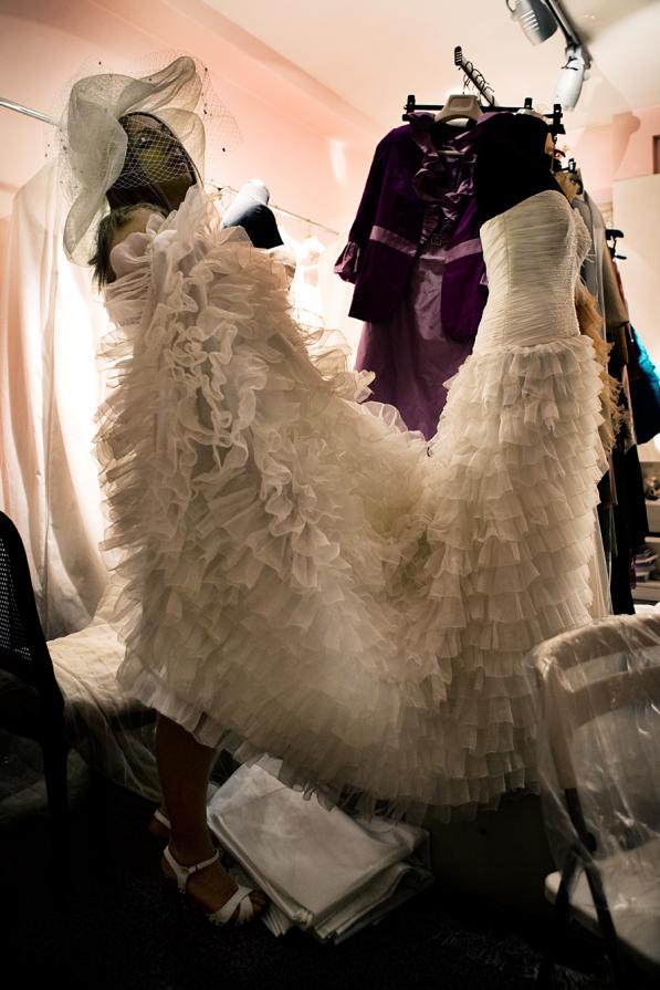 El(isa) with the wedding dress