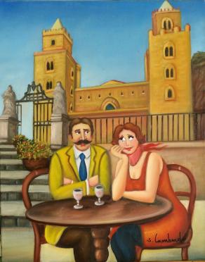 Salvo Lombardo - Cefalù - olio su tela - 40 x 50