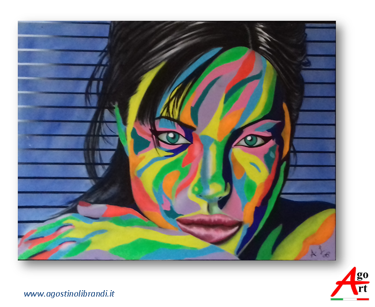 Ritratto di Angelina Jolie Acrilico cm 100 x 80