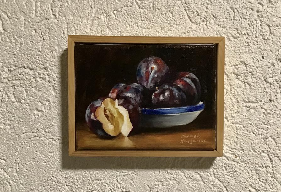 Pflaumen  olio su Lino 20 x 15 cm