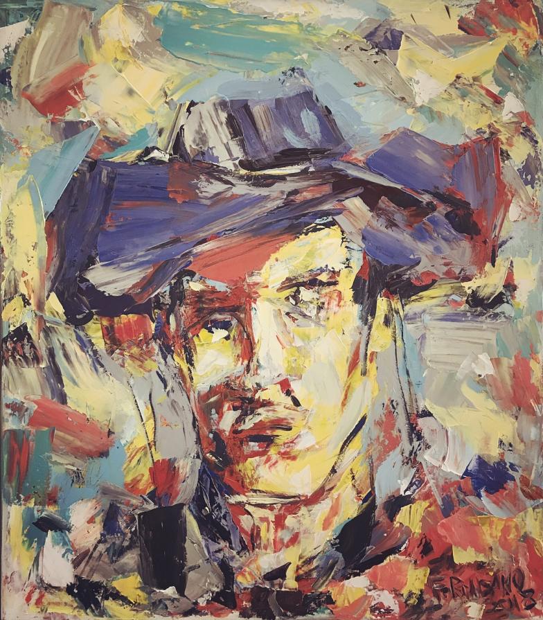 Self-portrait with hat