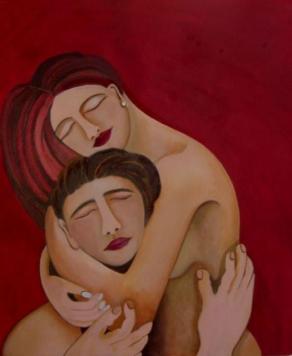 Abbraccio rosso rubino