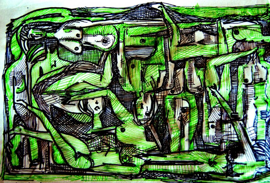 Caos (bozza ad inchiostro)